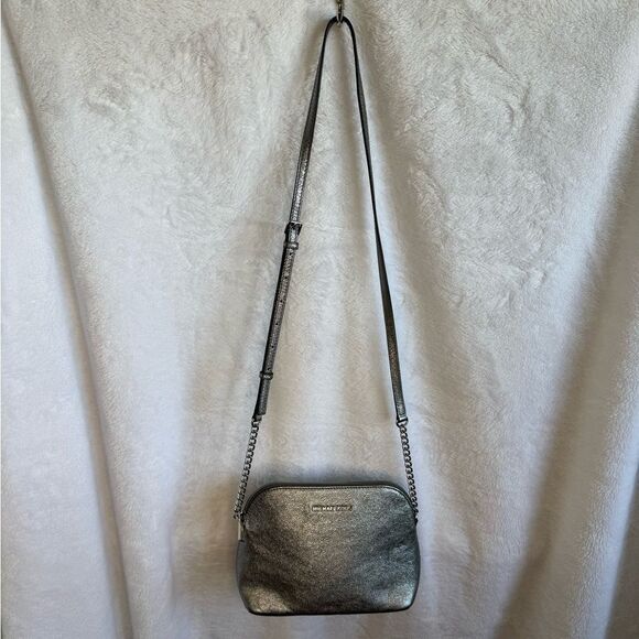 Michael Kors Silver Metallic Crossbody Bag - Picture 1 of 12